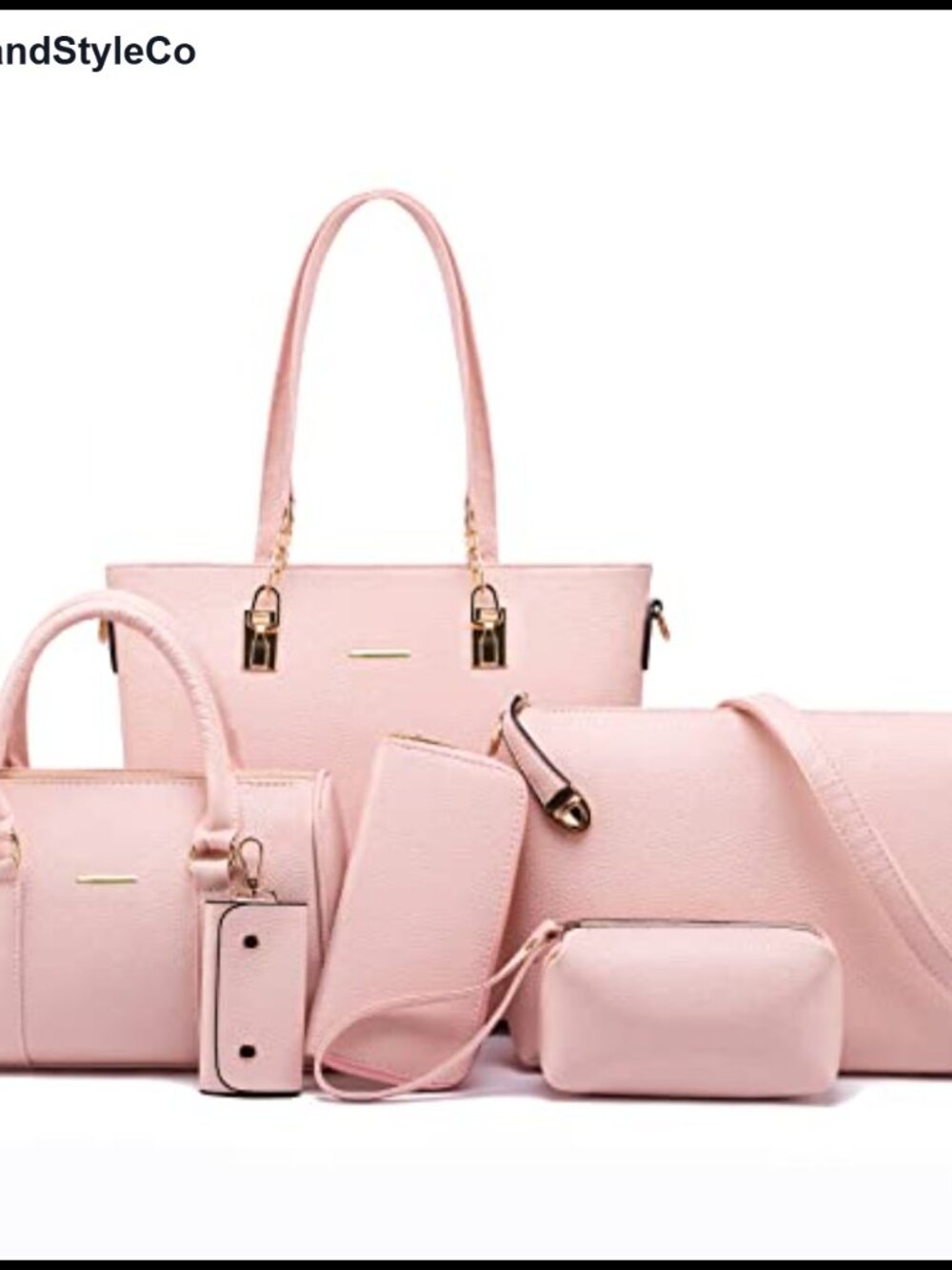 Faux Leather 6-Piece Purses Handbags Set Satchel Tote Shoulder Bag for Women